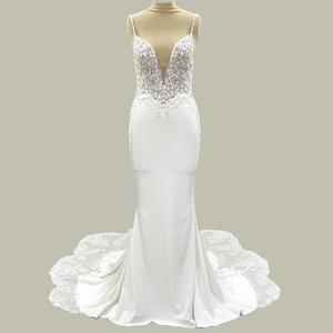 Abiti semplici 2019 migliore vendita <span class=keywords><strong>in</strong></span> pizzo da <span class=keywords><strong>sposa</strong></span> bianco <span class=keywords><strong>rosso</strong></span> abito da <span class=keywords><strong>sposa</strong></span> lungo abito di lusso per la <span class=keywords><strong>sposa</strong></span> - Product Image 2