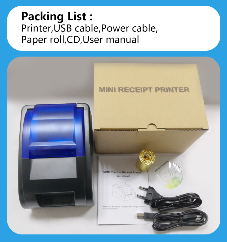 Hoin Best-selling BIS certified USB+RJ11 port 58mm mini Receipt POS Cheap Thermal Printer