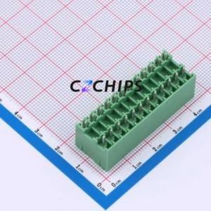 DB2EVHB-3.5-2*12P-GN Plug-in Terminal Block Through hole,P=3.5mm Connector Board-to-Board / Socket - Closed 2x12P 3.5mm Green - Product Image 2