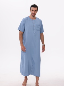 AL HARAMAIN New Muslim Middle Eastern Fashion <b>Prayer</b> Robe for Men, Elegant Arabic Long <b>Abaya</b> - Soft Long Sleeve <b>Prayer</b> Garment, - Product Image 1