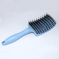 Paille de blé à faible quantité minimale de commande poils de sanglier naturels fins séchage des cheveux et Massage de la tête brosses à cheveux coiffantes incurvées