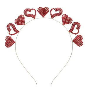 Love Hair decoration heart rhinestone hair clasp band tiara for valentine's day women hair accessories