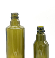 Bouteilles en verre ambré carrées personnalisables avec bouchon à vis de qualité alimentaire, tailles 250 ml, 500 ml, 750 ml, pour huile d'olive de cuisine avec diffuseur à bâtonnets