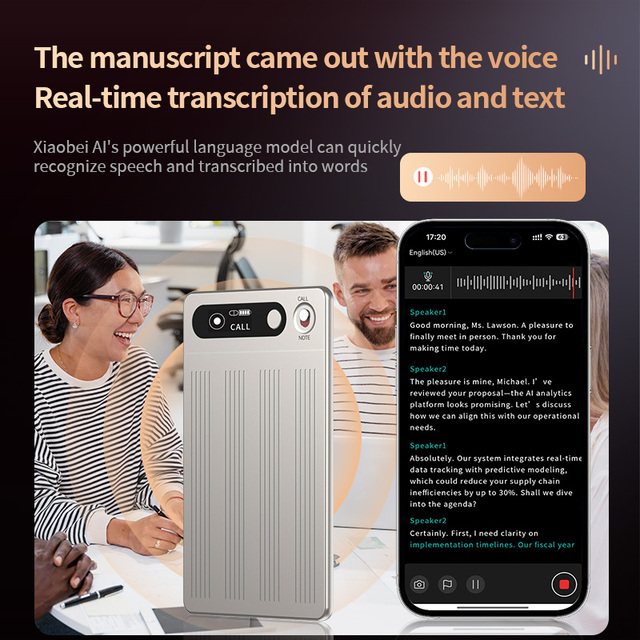 VORMOR M1 AI Intelligent Voice Recorder Real-time Meeting Call Transcription Ultra-thin Portable Noise-canceling Voice Recorder