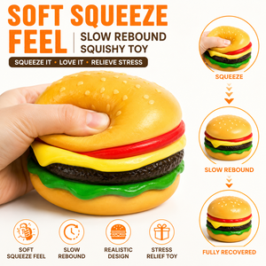 Juguete Blandito de Hamburguesa Realista, Juguete Antiestrés de Rebote Lento con Forma de Comida para Aliviar el Estrés, Venta al por Mayor - Product Image 3