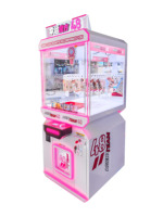 Máquina expendedora de premios de peluches interactiva, operada con monedas, automática, para interiores de centros comerciales, con luz LED moderna y profesional.