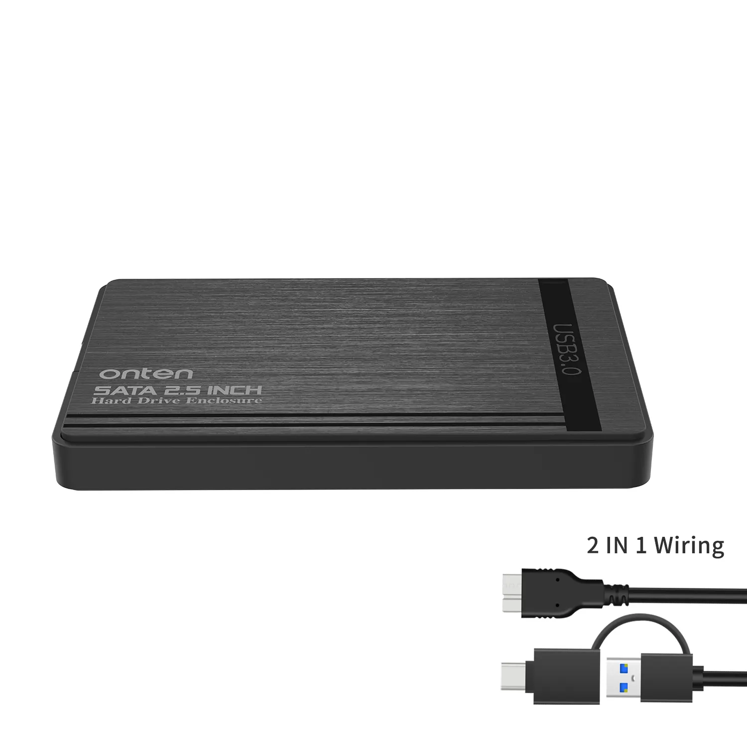 2.5 인치 USB3.0 SATA HD 박스 하드 드라이브 노트북 데스크탑 OTN-UHD1 2 in 1 케이블과 외장형 HDD 인클로저 플라스틱 케이스