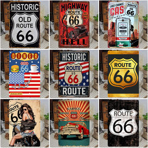 Home Office Werkstatt Bar Wand dekoration Fabrik rustikale Zinn Zeichen klassische Route 66 Metalls child Vintage Metall Poster benutzer definierte Großhandel - Product Image 5