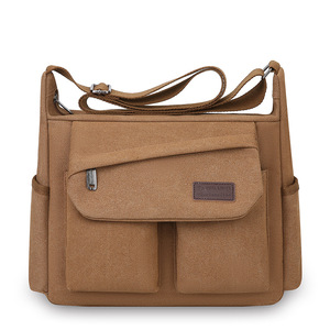Customized Multi Pocket Travel Tote <b>Large</b> Capacity Washed Cotton <b>Canvas</b> Utility Vintage Messenger <b>Bag</b> for Commute Outdoor Travel - Product Image 5