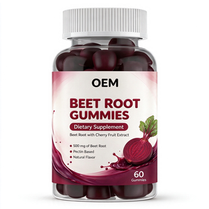 Gummies OEM au vinaigre de cidre de pomme et à la racine de betterave 500mg, extrait de cerise, soutien digestif, énergie, antioxydant, sans allergènes, 60 unités - Product Image 1