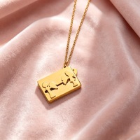 Collier personnalisé en acier inoxydable avec plaque gravée, plaqué or 18 carats, étanche, bijou d'identification pour hommes et femmes