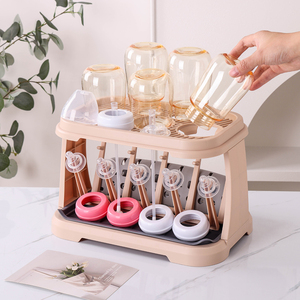 Scolapiatti Pieghevole Ecologico in Plastica per <span class=keywords><strong>Biberon</strong></span>, Portabottiglie Multifunzionale Durevole con Griglia di Drenaggio - Product Image 5