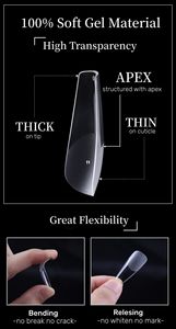 MyBeautyNails Gel X Tip American Nail <span class=keywords><strong>Capsule</strong></span> Half Matte Short Coffin Almond Soft Gel clear Nail Full Cover Tips - Product Image 2