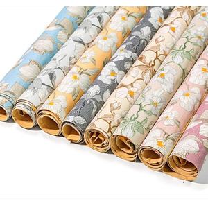 Kit de ruban de réparation de réparation en <span class=keywords><strong>cuir</strong></span> imprimé floral coloré autocollants en <span class=keywords><strong>cuir</strong></span> de réparation auto-adhésifs pour sacs de meubles canapé sièges de <span class=keywords><strong>voiture</strong></span> - Product Image 3