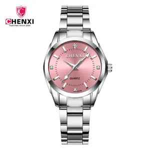 CHENXI jam tangan wanita modis warna-warni Dial Reloj Mujer jam tangan wanita Quartz ringkas jam tangan wanita jam berlian wanita