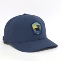 Casquettes de baseball pour hommes à visière incurvée, 6 panneaux, imperméables, bleu marine, avec logo tissé personnalisé, design populaire, pour la randonnée en extérieur