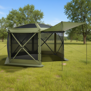 Carpa Gazebo Plegable Grande de 10 x 10 Pies, Color Verde Militar, Resistente a Mordeduras, Protección Solar para Acampar y Uso en Exteriores - Product Image 2