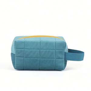 Bolsas de Cosméticos de Terciopelo Impermeables Profesionales ODM OEM, Estuches Pequeños Grises/Azules/Champán, Bolsa de Maquillaje Rectangular con Cierre y Logotipo Personalizado - Product Image 5