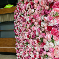 GNW — panneau de couleurs roses, toile de fond florale, mur pour décor de mariage