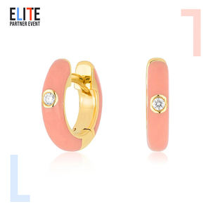 <span class=keywords><strong>Orecchini</strong></span> a Cerchio Colorati Gemnel in Argento 925, Arcobaleno Smaltato con Diamante Singolo, Piccoli <span class=keywords><strong>Orecchini</strong></span> a Cerchio - Product Image 2