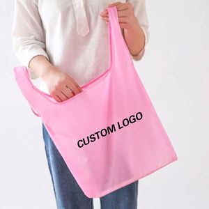 Customizable Expandable Foldable Washable Recyclable <b>Nylon</b> Tote <b>Bag</b> Cartoon Pattern <b>Shoulder</b> Strap Reusable for Shopping Use - Product Image 3