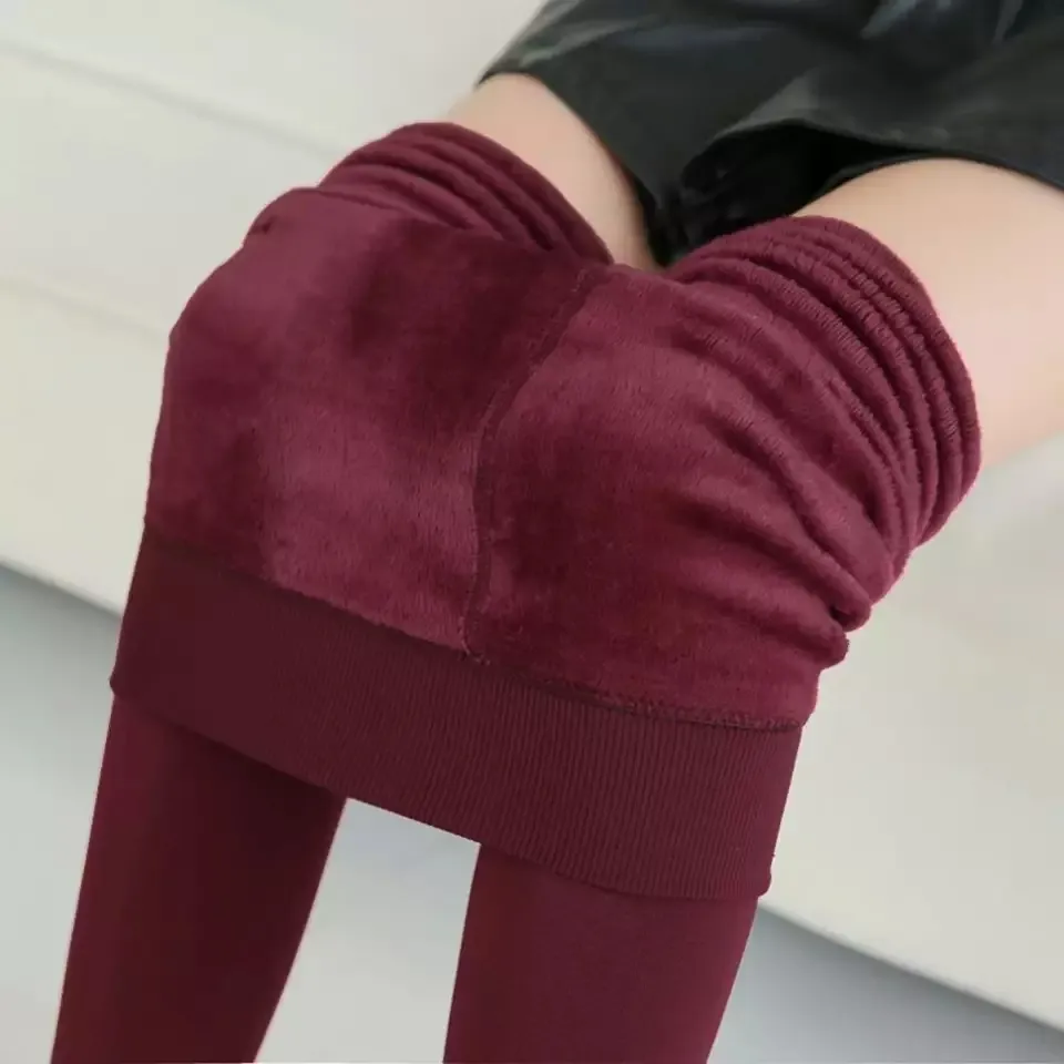 Winter Hot High Quality Women Warm Leggings Thicken Fleece Plus Velvet Inside Good Elastic Thermal Slim Leggings