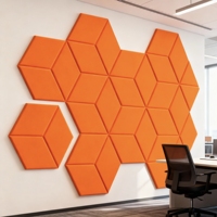 Panneau acoustique mural hexagonal en fibre de polyester 100%, panneau acoustique hexagonal en feutre PET, panneaux acoustiques en mousse absorbant le son pour hôtel