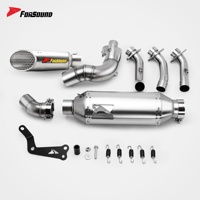 Harga Grosir Pabrik Forsound MT09 FZ09 Sistem Knalpot Lengkap Slash Cut Honeycomb Mesh Stainless Steel Short Muffler