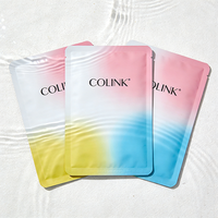 Sachet d'emballage pour masque facial en aluminium dégradé de couleur, avec logo personnalisé, étanche, à trois soudures latérales, pochette cosmétique pour soins de la peau
