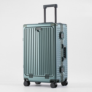 Valise trolley en polycarbonate pour voyage avec porte-gobelet, valise à double roulettes sans fermeture éclair - Product Image 4