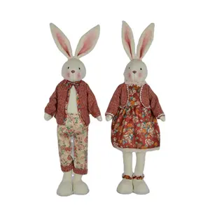 批发长耳复活节兔子装饰室内摆件毛绒坐软兔子家居装饰品