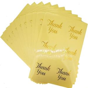 Autocollants transparents en BOPP avec inscription « Merci » en feuille d'or, forme irrégulière, cadeaux de mariage, cadeaux pour la fête nuptiale - Product Image 4