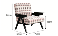 MULIGNA Chaise de salon ergonomique moderne en bois de caoutchouc massif, écologique, pour la maison, le bureau, le balcon, l'hôtel