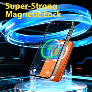<span class=keywords><strong>Batterie</strong></span> <span class=keywords><strong>externe</strong></span> sans fil ultra-fine en aluminium magnétique 6,35 mm 15 W 5000 mAh avec charge rapide Type-C 22,5 W pour <span class=keywords><strong>iPhone</strong></span> - Product Image 3