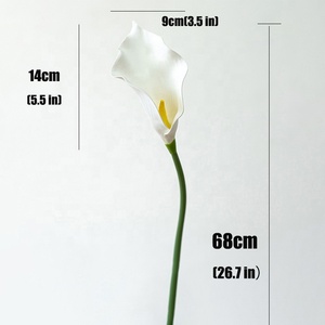Nouvelle Arrivée Fleurs Artificielles Haut de Gamme en PU Effet Naturel Grande Calla Lily 68 cm Rouge pour Décoration d'Allée de Mariage - Product Image 3