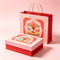 Boîtes cadeaux personnalisées imprimées sur mesure, emballage de type carrousel pour commandes de marques privées avec illustrations et graphismes personnalisés
