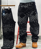 Jean ample tendance 2026 pour homme avec strass, coupe large, délavé vintage, style streetwear, pour tenues décontractées et hip-hop au quotidien