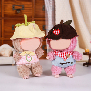 17cm La BU BU quần áo trang Phục Búp Bê sang trọng quần áo mùa hè ngọt ngào giải trí thiết lập cao bồi Jumpsuit Kẻ Sọc vest với dễ thương hat phụ kiện - Product Image 2