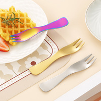 Fourchettes à dessert colorées en gros, 120 mm, 3 dents, pour salade de fruits, mini-gâteaux, apéritifs, buffet, traiteur, fête