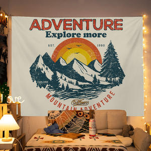 Toile de fond à l'américaine Chambre à coucher Rénovation Photographie extérieure Textile haut de gamme Revêtement mural Retro Camping Fond Tapisserie - Product Image 4