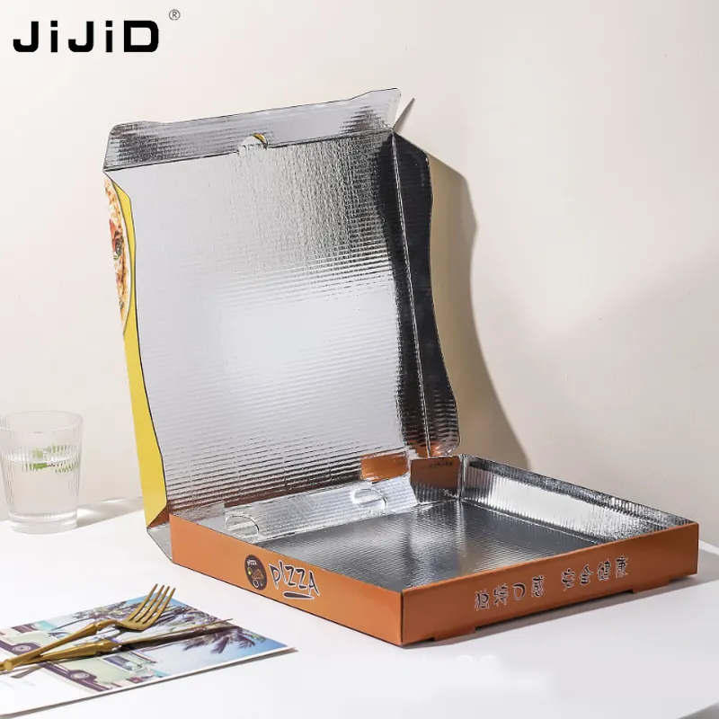 JiJiD – boîte à Pizza en papier avec Logo personnalisé de haute qualité, boîte à Pizza en carton ondulé avec impression colorée, usine chinoise