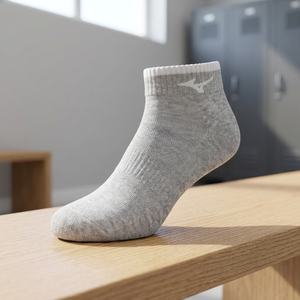 ERKE Men's Breathable Combed Cotton Blend Ankle Socks-Light Heather Grey One Size Bottom Logo Daily/Office Style - Product Image 3