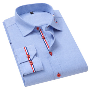 Camisas Casuales de Manga Larga de Algodón y Poliéster <span class=keywords><strong>Oxford</strong></span> Europeas de Corte Holgado y Talla Grande, Resistentes al Frío de Primavera, OEM, Camisas para Hombre - Product Image 1