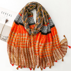 <span class=keywords><strong>Top</strong></span> Vente Tissé Léger Viscose Coton <span class=keywords><strong>Voile</strong></span> Imprimé Écharpe Mode Écharpes - Product Image 4