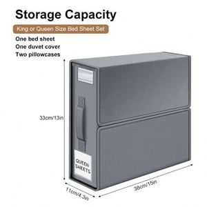 Organiseurs de draps de lit personnalisés, organiseurs de placard et cubes de rangement pliables, organiseur de draps de lit Sheetcube avec fermeture éclair - Product Image 2