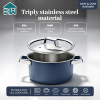 Casserole de cuisson en acier inoxydable triple couche de qualité alimentaire, personnalisable OEM/ODM, vente en gros d'usine