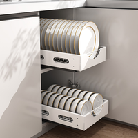 Organisateur de placard de cuisine coulissant pour assiettes, bols, tasses et vaisselle
