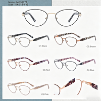 Monture de lunettes œil-de-chat tendance pour femme MQ5577A, monture optique légère en métal, branches en acétate, logo personnalisé, vente en gros
