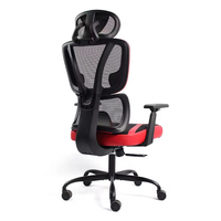 Chaise de bureau ergonomique contemporaine pivotante réglable pour cadres, design en maille
