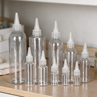 Bouteilles compte-gouttes en plastique PET transparent à pointe souple, 30 ml-500 ml, rechargeables, pour peinture, lotion, distribution de liquides